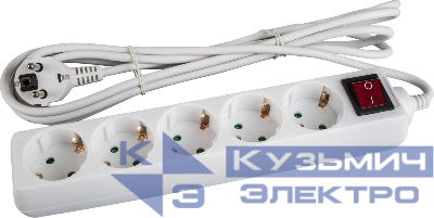 Удлинитель 5х3м с заземл. 10А IP20 71 557 NPE-S-05-300-ESC-3х0.75 3х0.75 с выкл. Navigator 71557