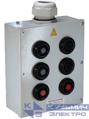 Пост кнопочный ПКУ 15-21.231-54 У2 (4хВК30-10-11110-54/2 (1з+1р) черн. + 2хВК30-10-11110-54 (1з+1р) красн. + PG-36) пост управления Электротехник ET054503
