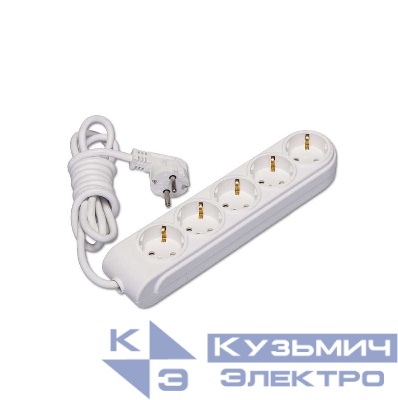 Удлинитель 5х7м с заземл. 16А IP20 защ. шторки Makel N5210073
