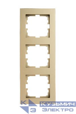 Рамка 3-м VESNA вертикал. без вставки зол. LEZARD 742-3600-153