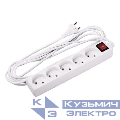 Удлинитель 5х5м 10А IP20 FS075-05-500 2.2кВт ПВС 2х0.75 с выкл. ФАZА 5004368