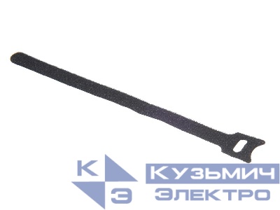 Стяжка-липучка многоразовая 200*12 /10 шт (черная) NETKO Optima