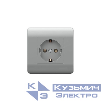 Розетка NEW3-E 16А с заземл. защ. шторки серебр. CHINT 431405