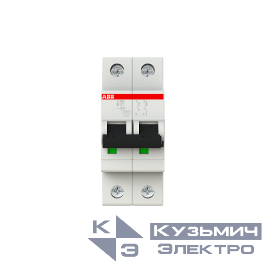 S202 B32  6кА  Автоматический выключатель 2-полюсный 2CDS252001R0325