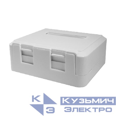 Корпус розетки для двух вставок типа Keystone Jack бел. SUPRLAN 10-0311