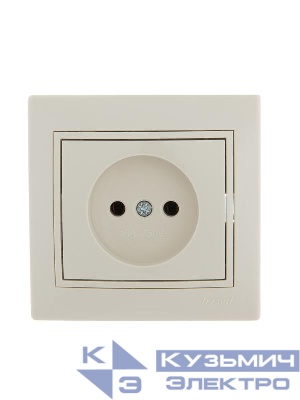 Розетка 1-м СП Mira 16А IP20 без заземл. со вставкой керамика крем. LEZARD 701-0303-121