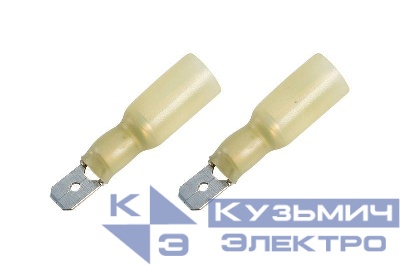 Клемма плоская изолир. термоусаживаемая (КПИт штекер - 6.35мм) 4-6кв.мм (DRS/MDD5.5-250) REXANT 08-0354