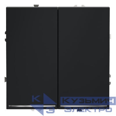 Переключатель проходной 2-кл. СП S70 10А с подсветкой механизм графит Voltum VLS020407