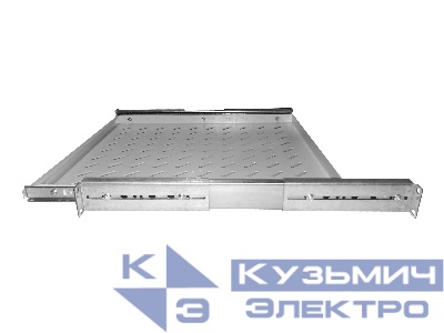 Полка выдвижная 1U для шкафа глубиной 600 (483х450), серая