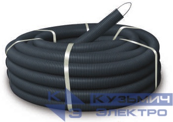 Труба гофрированная, ПНД, FRHF, легкая, с зондом, d16 мм, черная, 100м "УП"