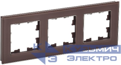 Рамка 3-м BRITE РУ-3-2-БрТБ стекло темн. бронза IEK BR-M32-G-K45