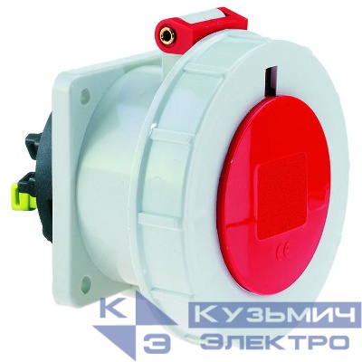 Розетка встраиваемая 16А 4п 3P+PE 6ч 400В IP67 75х75 Quick Connect Bals 13739
