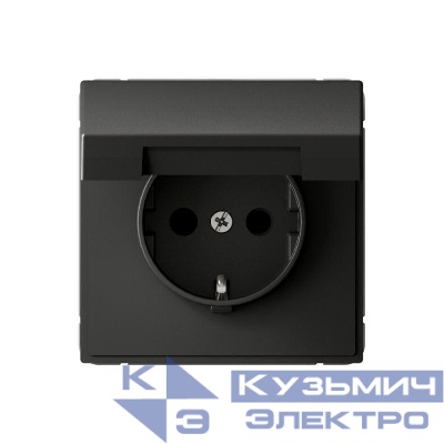 Розетка ArtGallery 16А IP20 с заземл. защ. шторки с крышкой механизм базальт SE GAL001446