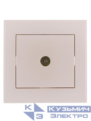 Розетка телевизионная оконечная TV СП Rain жемчуж./бел. перламутр. LEZARD 703-3030-130