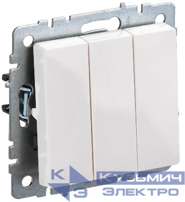 Выключатель 3-кл. СП BRITE ВС10-3-0-БрБ 10А механизм бел. IEK BR-V30-0-10-K01