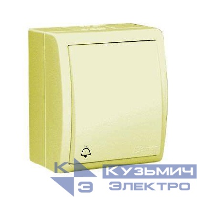 Выключатель кнопочный 1-кл. ОП Simon15 IP54 сл. кость 1594150-031