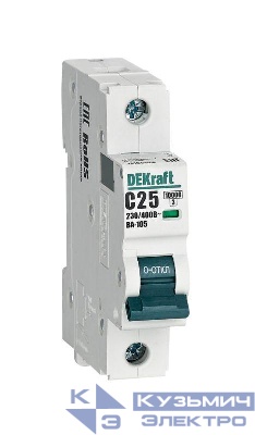 Выключатель автоматический модульный 1п C 25А 10кА ВА-105 DEKraft 13155DEK