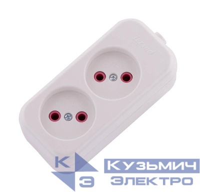 Колодка удлинителя 2-м без заземл. 16А IP20 Lila LEZARD 720-0200-203