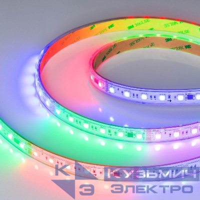 Лента светодиодная DMX-PS-B60-15mm 24V RGB-PX6 15Вт/м IP67 5060 герметичная бегущий огонь (уп.5м) Arlight 037090