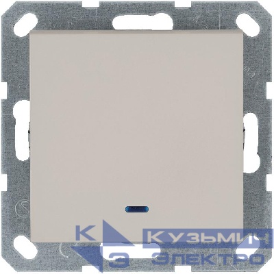 Переключатель проходной 1-кл. 10А IP20 с подсветкой механизм тауп Jasmart G3012NT