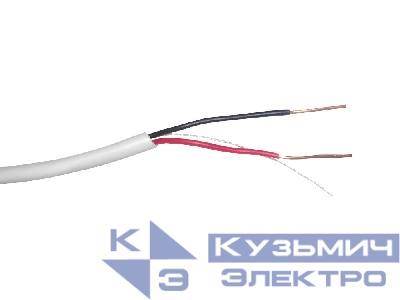 Кабель сигнальный, неэкранированный 2*0.5мм 100м, алюминий, пластиковая катушка, белый NETKO Optima