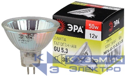 Лампа галогенная GU5.3-MR16-50W-12V-Cl ЭРА C0027358