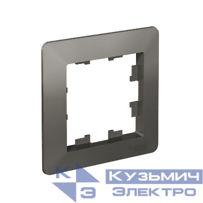 Рамка 1-м AtlasDesign Air сталь/дым. черн. SE ATN220901