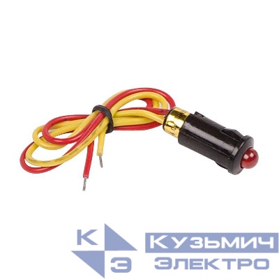 Индикатор малый d8 12В с проводом красн. LED (WL-04) Rexant 36-4710