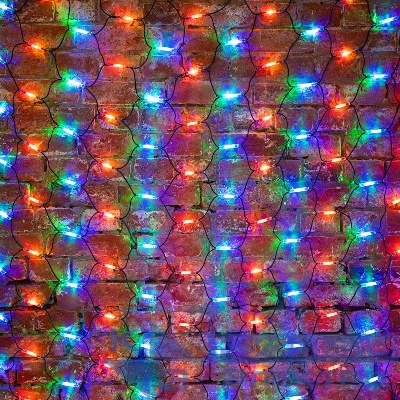 Гирлянда светодиодная "Сеть" 2х3м 432LED мультиколор 40Вт 220-240В IP67 провод каучук черн. Neon-Night 217-129