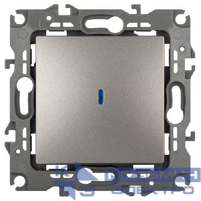 Выключатель 1-кл. Эра12 12-1102-16 10А IP20 250В 10AX с подсветкой механизм титан ЭРА Б0065718