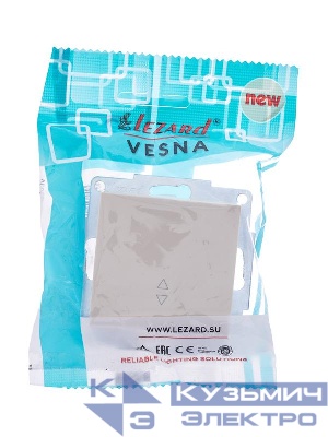 Переключатель проходной 1-кл. СП Vesna механизм крем. LEZARD 742-0388-105