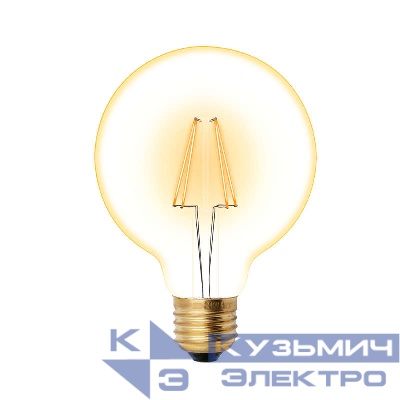 Лампа светодиодная LED-G95-6W/GOLDEN/E27 GLV21GO Vintage форма "шар" зол. колба упак. картон Uniel UL-00002359
