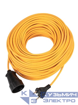 Удлинитель-шнур 1х50м 10A 220В 2200Вт ПВС 2*0.75 УХ10 Россия УХ10 КОСМОС YSHKsm50m-1g(10A)S