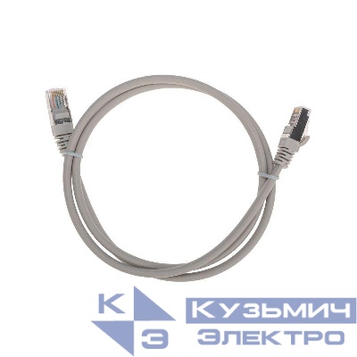 Патч-корд F/UTP кат.5e RJ45-RJ45 26AWG LSZH 1м сер. Rexant 02-0110-1