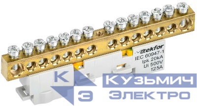 Шина PE "земля" неизол. на универс. держ. 8х12-14-Ж TEKFOR IEK TF-NN20-14-DL-K05