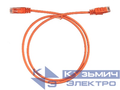 Патч-корд UTP4 cat.6, 1.0м, литой коннектор, LSZH, оранжевый, Netko CKC