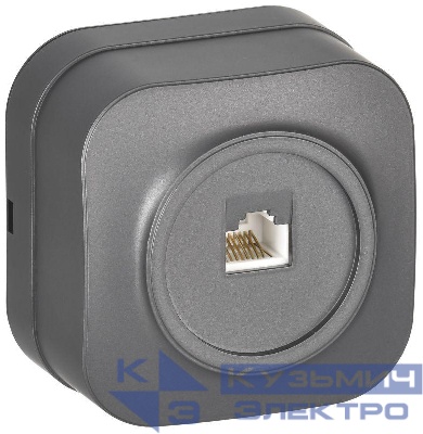 Розетка компьютерная ОП RJ45 кат.5E GLORY РК10-ХСм сталь матов. IEK EKH10-K46M