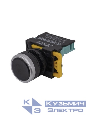 Выключатель кнопочный ВК22-EА21-65У1 1НО цилиндр d22мм IP65 черн. Электротехник ET521003