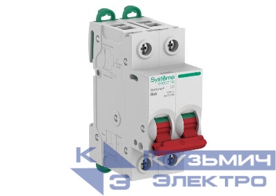 Выключатель нагрузки 2п 80А Systeme9 400В SE S9S40280
