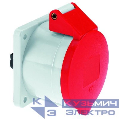 Розетка встраиваемая 32А 4п 3P+PE 6ч 400В IP44 фланец 75х75 Bals 13011