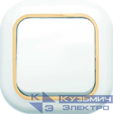 Выключатель 1-кл. СП Валентина 6А IP20 С16-040 бел./зол. Кунцево 7644