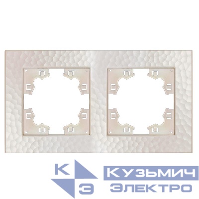 Рамка 2-м Афина фактурная универс. жемчуж. Universal A10044-Obr