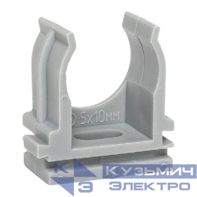 Держатель для труб (клипса) для ручного монтажа d20мм сер. Plast (уп.100шт) EKF derj-z-20sn