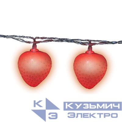 Гирлянда светодиодная ULD-S0400-010/STB/2AA RED IP20 STRAWBERRY на батарейках Uniel UL-00003394