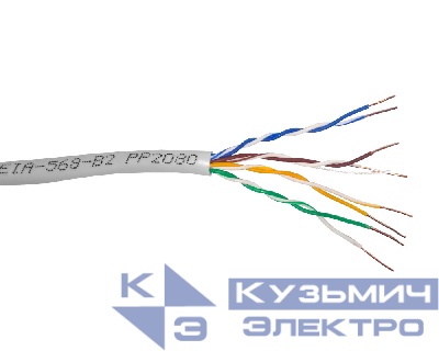 Кабель UTP4 cat.5е Cu PVC NETKO Optima Bronze, одножильный, 305м, Проходит Fluke тест, серый