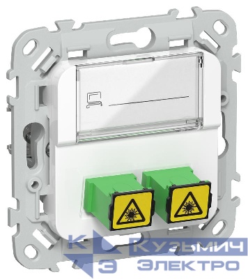 Розетка 2-м СП FLITE РОВ-2-ФлБ оптоволокон. механизм бел. IEK FI-KO20-K01
