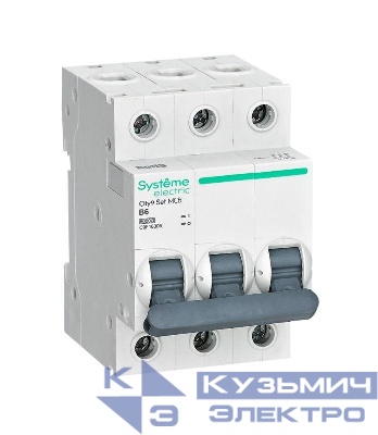 Выключатель автоматический 3п City9 Set (АВ) B 6А 6кА 400В SE C9F16306