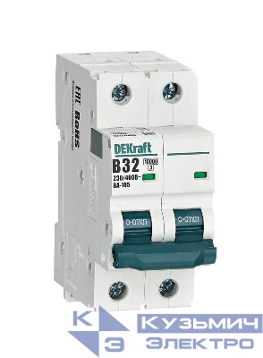 Выключатель автоматический модульный 2п B 32А 10кА ВА-105 DEKraft 13120DEK