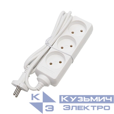 Удлинитель 3х1.5м без заземл. 10А IP20 S 3х1.5 2.2кВт Volsten 9299