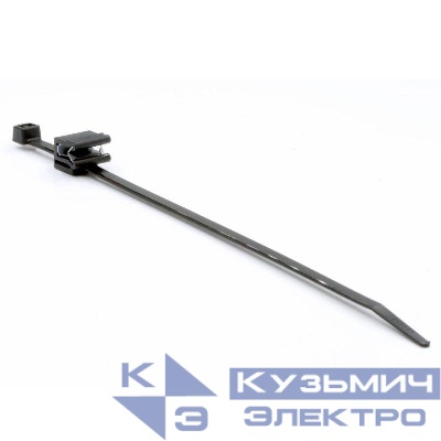 Хомут P6.6 с креплением на кромку до 3мм 4.8х200 черн. DKC 25315SR-EC